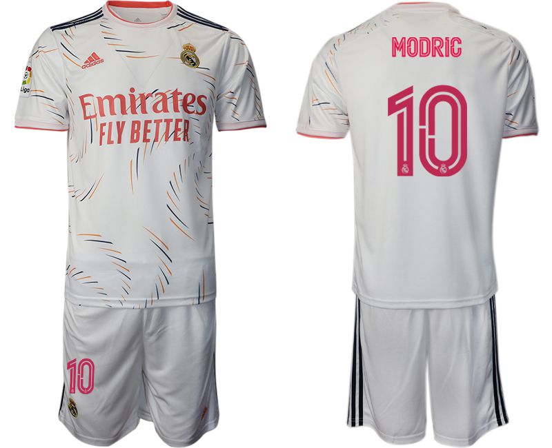 Men 2021-2022 Club Real Madrid home white #10 Adidas Soccer Jersey->real madrid jersey->Soccer Club Jersey